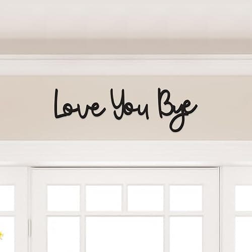 Dripykiaa Love You Bye Wood Sign Home Decor Boho Decor Wall Decor Express Love and Warm for Your Family Lovers Wall Art Gift Hallway Entryway Door Valentine Decorations for Home - 21.6" - Black - Image 1