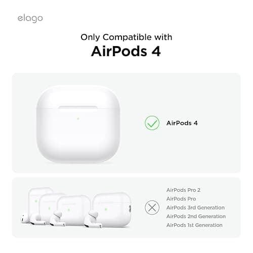 elago Liquid Hybrid Case Compatible with AirPods 4th Generation Case - Compatible with AirPods 4 Case Cover, Triple Layer Protection, Wireless Charging, Shock Resistant, Easily Cleaned (Black) thumbnail 2