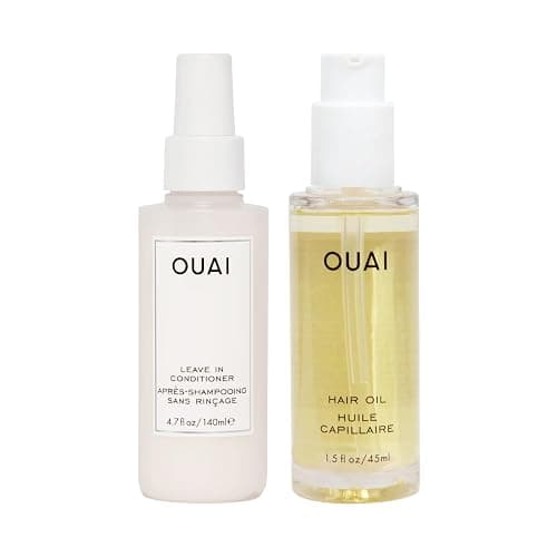 OUAI Leave-In Conditioner + Hair Oil Bundle - Hair Styling Products for Frizz Control, Heat Protection, Detangling, and Added Shine - Paraben & Sulfate-Free Hair Care (2 Count, 4.7 Oz/1.5 Oz) - Image 1
