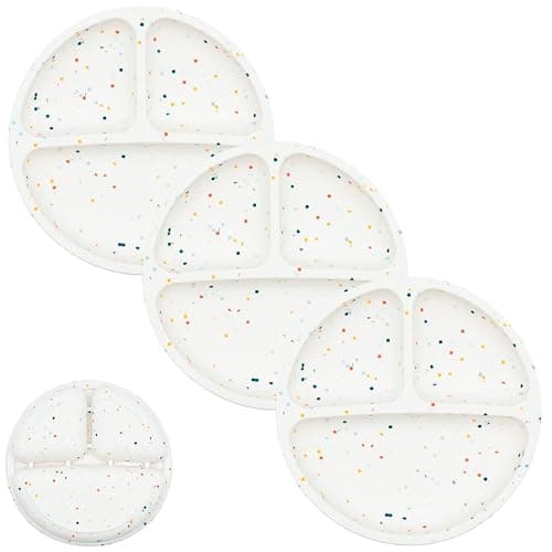 WeeSprout Silicone Divided Plates (No Lids), 100% Food Grade Silicone Divided Plates for Toddlers & Kids, Dishwasher & Microwave Safe - Image 1