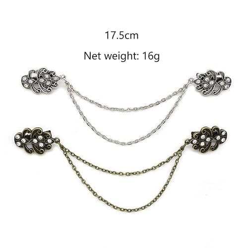 HZYFPOY 7Pcs Retro Sweater Chain Shawl Clips Cardigan Dresses Clip Collar Clip with Chain for Women Girls thumbnail 3