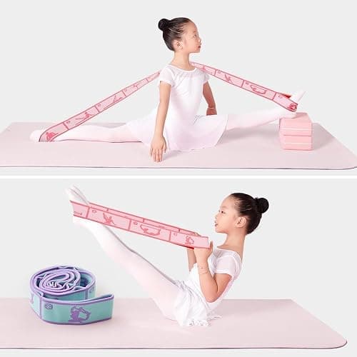 2 PCS Kids Stretching Strap - 8-Loop Adjustable Stretch Bands for Dance, Ballet, Yoga, Gymnastics Workout, Children‘s Fitness Equipment, Stretching Resistance Bands and Home Flexibility Training thumbnail 3