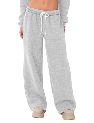 HeSaYep Women's Fleece Lined Sweatpants Wide Leg Thermal Winter Warm Baggy Sweat Pants with Pockets - Image 1