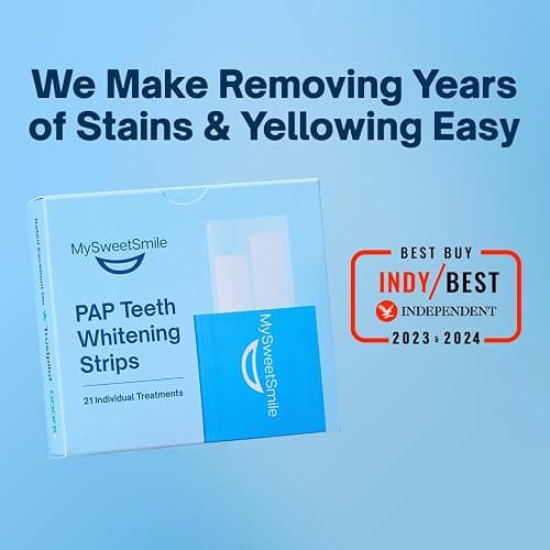 MySweetSmile Dentist-Approved Teeth Whitening Strips – IndyBest Winners 2023 & 2024 – Whiter Teeth in 7 Days – 21 Treatments – Reverses Years of Yellowing – Non-Slip & Sensitivity-Free – Pap Formula thumbnail 7
