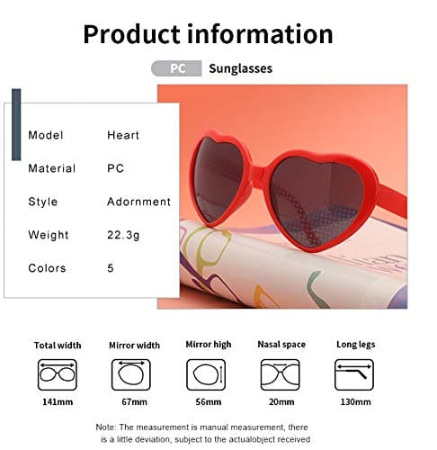Dollger Heart Sunglasses Heart Effect Diffraction Glasses Festival Accessories Party Rave Lights Glasses Love Gift thumbnail 6