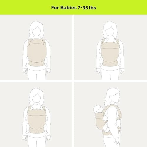 Ergonomic Baby Carrier Newborn to Toddler, Lightweight & Breathable Cotton Infant Carrier for Hands Free Comfort (Black) thumbnail 6