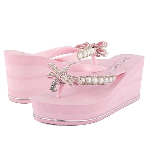 Juicy Couture Keil-Plateau-Flip-Flop: hochmodisch, weiche Strandsandalen, Zehentrenner thumbnail 8