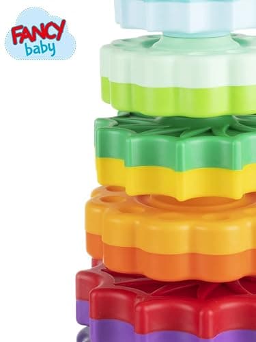 FANCY Grande Pyramide pour Bébé Jouet à Empiler 40 cm - Jouet d’Éveil avec Les Engrenages Jeux Éducatifs pour Bébé Empilement et Culbuto Cadeau Enfant 1 2 3 Ans (Grande) thumbnail 7