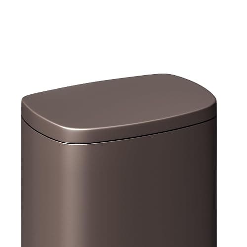 Garvee 13 gal (50 L) and 2.6 gal (10 L) Metal Trash Can Combo Set, Rustproof Garbage Can with Lid, Step-on Trash Bin with Inner Bucket, Rear Handle, Brown thumbnail 9