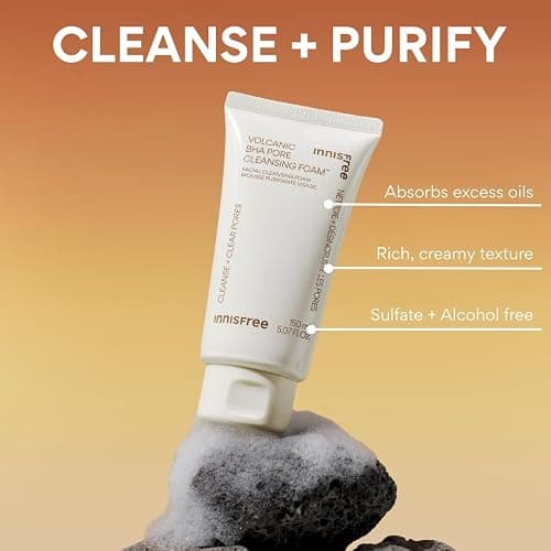 innisfree Volcanic BHA Pore Cleansing Foam, Korean Face Wash with Salicylic Acid, Oil Control, Deep Clean, Pore Care, Sulfate-Free Formula thumbnail 6
