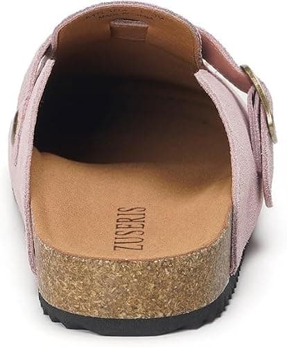ZUSERIS Women's Men's Suede Clogs Wide Width Leather Mules Cork Footbed Sandals Slip on Comfort Potato Shoes with Arch Support thumbnail 4