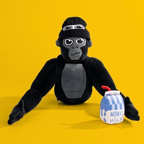 Gorilla Tag Official Monke Plush, Poseable Arms with Accessories: Backpack, Beanie & Milk Carton (18 Inch) thumbnail 6