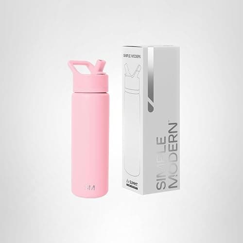 Simple Modern Water Bottle with Straw Lid Vacuum Insulated Stainless Steel Metal Cup Bottles | Reusable Leak Proof BPA-Free Flask for Gym, Travel, Sports | Summit Collection | 22oz, Blush thumbnail 9