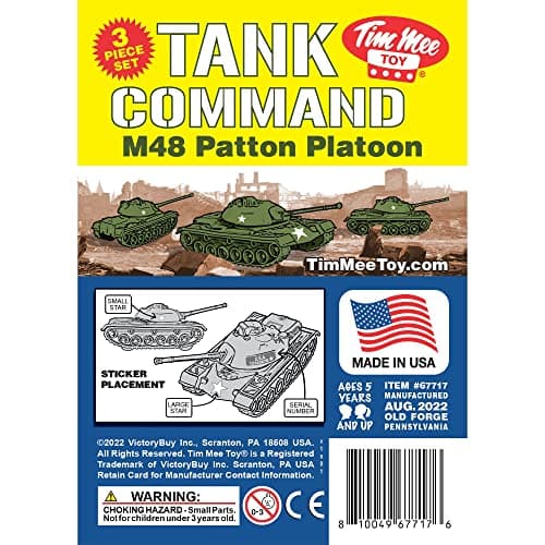 TimMee Toy Tanks for Plastic Army Men - OD Green WW2 3pc - Made in USA thumbnail 6