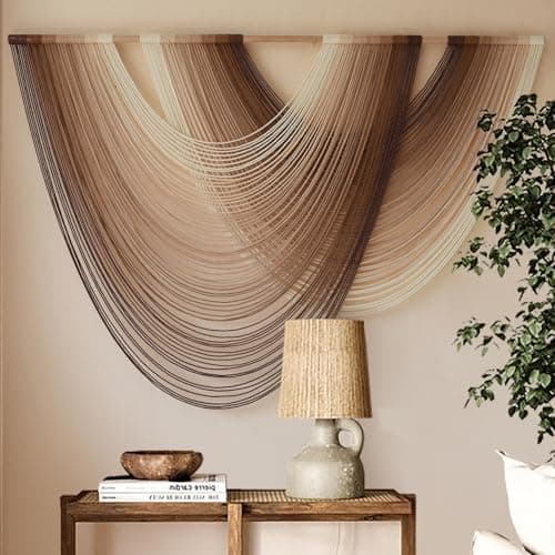 Macrame Wall Hanging Dip-Dye Boho Home Decor Fiber Wall Art Craftsmanship Bedroom Livingroom 57" W x 39" L - Image 1