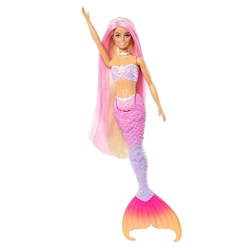 Barbie Mermaid Doll, “Malibu” with Pink Hair, Styling Accessories, Pet Dolphin and Water-Activated Color Change Feature - Multicolor thumbnail 4