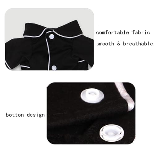 apott 3 Pack Dog Pajamas Pet Two-Legged Sleepwear Shirt Set Soft Cat Loungewear for All Year Round Black Pink Blue L thumbnail 2