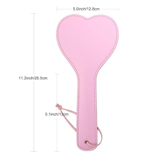 VENESUN Pink SM Sexual Heart Spanking Paddle, 11.2inch Faux Leather Wide Paddles Sex Toys for Adults BDSM Cosplay thumbnail 4