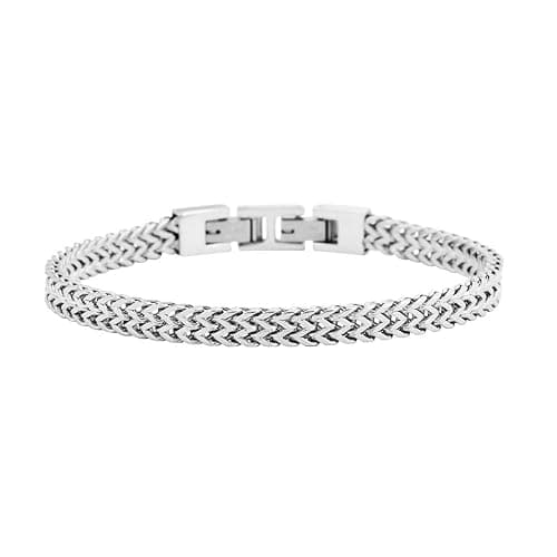Geoffrey Beene Men’s Stainless Steel Double Franco Chain Bracelet with Extension - Image 1