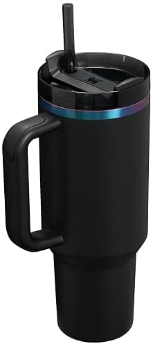 STANLEY Quencher H2.0 Tumbler with Handle and Straw 40 oz | Flowstate 3-Position Lid | Cup Holder Compatible for Travel | Insulated Stainless Steel Cup | BPA-Free | Black Chroma - 40 Ounces - Black Chroma thumbnail 2