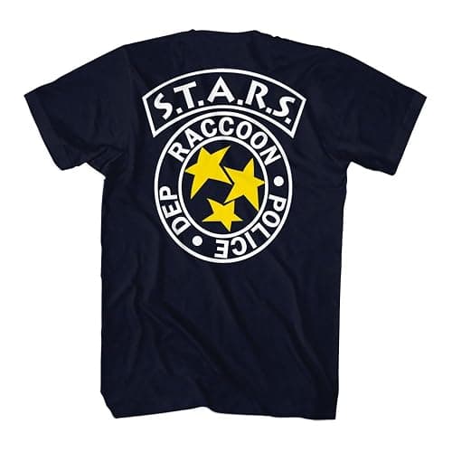 American Classics Resident Evil Stars Raccoon Police Dep Front & Back Print Adult Short Sleeve T Shirt Graphic Tees thumbnail 3