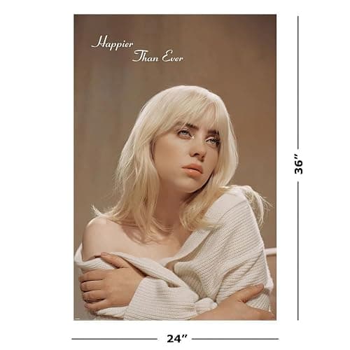 Billie Eilish - Music Poster (Happier Than Ever - Album Cover) (Size: 24" x 36") thumbnail 2