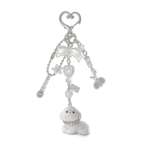Nalefow Cute Pink Keychain,Fuzzy Cat Keychain Aesthetic Y2K KeychainStylish KeychainsAccessories - Image 1