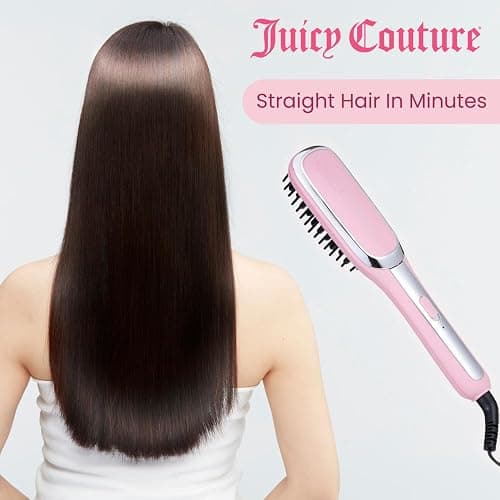 Juicy Couture - Heated Straightening Brush, Sleek & Smooth Hair in Minutes (Pink) thumbnail 4