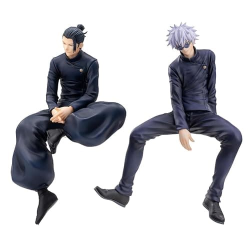 Puruuige 2PCS Anime Figures Geto Suguru Figure Model Noodle Stopper Sitting Pose Character Statue PVC Desktop Decoration, 5.5 inch - Image 1