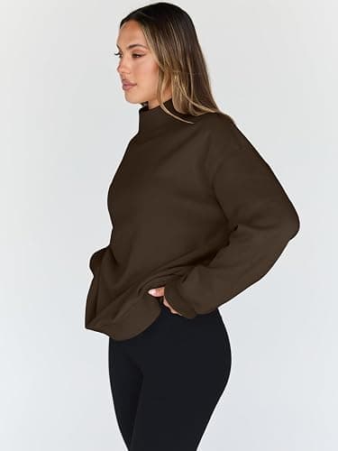Trendy Queen Womens Oversized Sweatshirts Turtleneck Pullover Long Sleeve Hoodies Tops Fall Fashion Outfits 2025 Clothes thumbnail 3