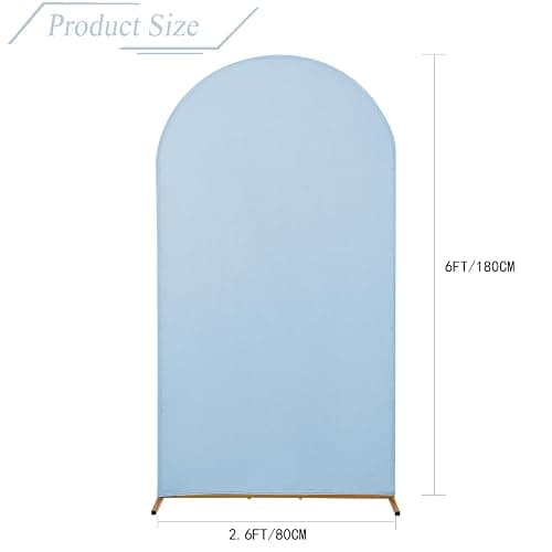 bricia Wedding Arch Backdrop Stand Cover, 6FT Double Sided Stretchy Arch Cover Fitted Wedding Birthday Party Banquet Decoration (Bluemist 72''Lx31.2''W) thumbnail 2