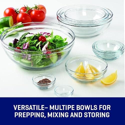 Anchor Hocking 10 Piece Mixing Bowl Set, Nesting Serving Bowls & Mixing Bowls (1 oz, 2 oz, 4 oz, 6 oz, 10 oz, 16 oz, 1 Qt, 1.5 Qt, 2.5 Qt, 3.5 Qt) thumbnail 5