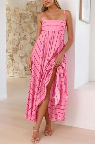 Watermelon red maxi dress for the summer thumbnail 3