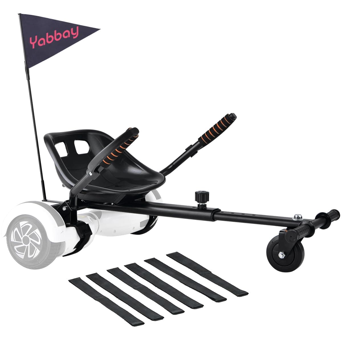 Eco-Friendly Hoverboard Go Kart Attachment with Safety Flag & Handguard – Compatible with 6.5", 8", 8.5", 10" Hoverboards – Safe & Fun Riding Experience for Kids and Teenager! - Image 1