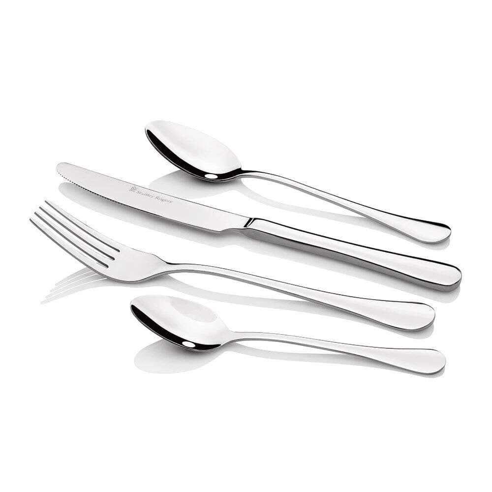 Stanley Rogers Manchester 30 Piece Stainless Steel Cutlery Set | 30-piece mirror polish stainless steel cutlery set for 6 with knives, forks, spoons and teaspoons in gift box thumbnail 3