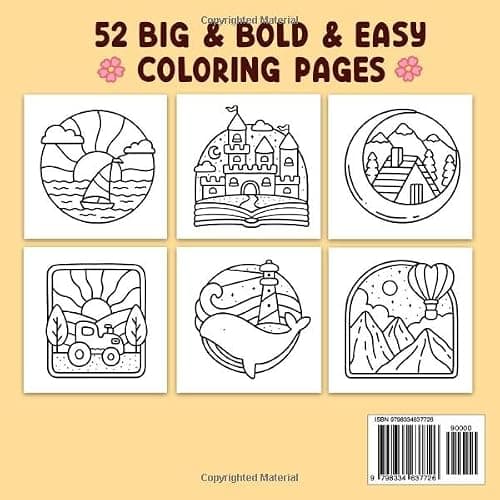 Simple Art: Coloring Book for Adults and Teens, Bold and Easy Designs for Relaxation with Minimalist Features (Bold & Easy Coloring) thumbnail 2