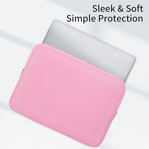 RAINYEAR 14 Inch Laptop Sleeve Protective Case Soft Lining Padded Zipper Cover Carrying Bag Compatible with 15" Macbook Air M2 M3 M4 14" Notebook Computer Tablet Ultrabook Chromebook(Pink) thumbnail 2