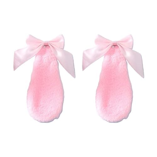 Chenpaif Haarspangen, Kawaii Frauen Mädchen Haarspange Nette Kaninchen Hase Plüsch Lop Ohren Haarnadel Bonbon Farbe Band Bowknot Lolita Cosplay Haarschmuck Weiße Kaninchen Ohren Lotuswurzel Mehl Bogen thumbnail 6