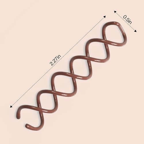 Kitsch Spiral Bobby Pins for Girls and Women - Hair Bun Maker | Rounded Tips, Chip-Resistant Bun Twist Spiral Hair Pins | Secure Hold All-Day | Ideal Gifts for Women - 3Pcs, Brown thumbnail 4