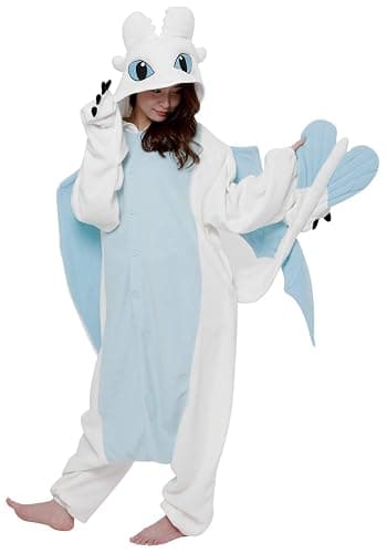 SAZAC Kigurumi - How to Train Your Dragon - Light Fury - Onesie Jumpsuit Halloween Costume thumbnail 2