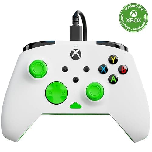 Turtle Beach Rematch Core Bianco/Verde - Gamepad cablato - Con licenza per Xbox Series XS, Xbox One e PC - Pulsanti audio, motori Rumble e grilletti a impulsi, cavo da 3 m - Image 1