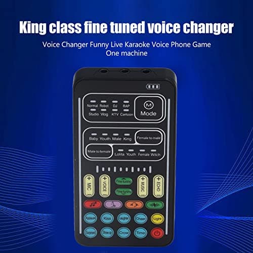 Voice Changer Set,I9 Multifunction Portable Recording Mini Sound Card,8 Different Sounds,High Device Compatibility,for Game Music Recording,Phone Computer Sound Changer(English Version) thumbnail 2