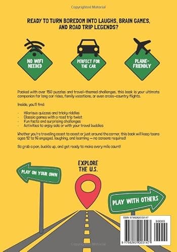 Road Trip Game Book for Teens: Fun Brain Puzzles and Travel Games for ages 12-16 on Long Journeys (Car and Airplane Activities to do Alone or with Others) thumbnail 2