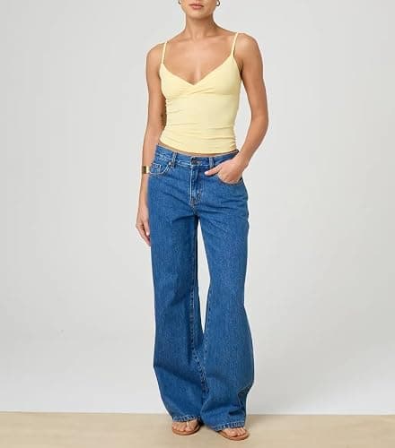 Giraropa Women Summer Basic Cami Shirt Sexy Sleeveless Spaghetti Strap V Neck Tank Top Y2K Slim Fit Going Out Crop Tops thumbnail 3