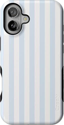 Casely iPhone 16 Plus Case | Blue Stripes | Sunday Best | Compatible with MagSafe | Bold Protective Design - Image 1