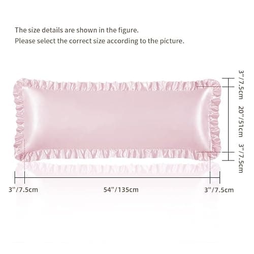 HommxJF Blush Pink Satin Pillowcases Body Pillow for Hair and Skin,Blush Pink Body Pillow Silk Pillowcase with Envelope Closure Princess Room Decoration thumbnail 2