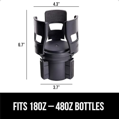 GORILLA GRIP Car Cup Holder Expander, Keeps Large Drink Cups Secure, Expander Fits Yeti, HydroFlask, Stanley 18 to 48oz, Stocking Stuffer, Gifts for Men, Women, Adjustable Arms and Base, Black thumbnail 9