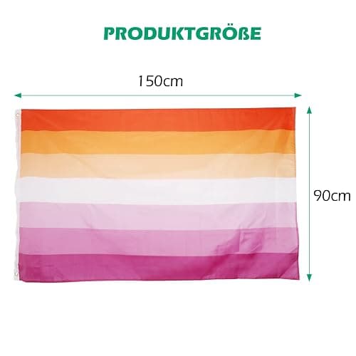 MOGADEE® Lesbian Flag, 90x150cm Pride Flag für Indoor und Outdoor LGBTQ Events, Paraden und Dekorationen thumbnail 3