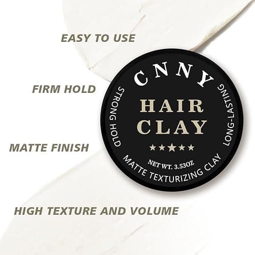 CNNY Men's Hair Styling Clay 3.53 oz, Firm Hold, Matte Finish, Hair Clay with Natural Ingredients, Add Volume & Texture, Premium Men’s Hair Type thumbnail 4