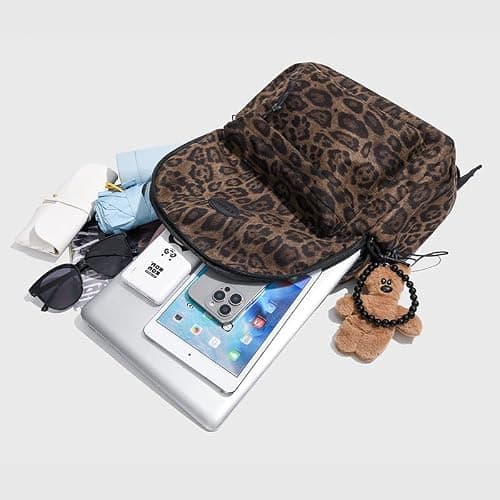 HOKMAH Fashion Cheetah Backpack Shoulder Bag, Trendy y2k Design Daypack Bookbag Leopard Print Coquette Purse Women Men Daily (Brown) thumbnail 4